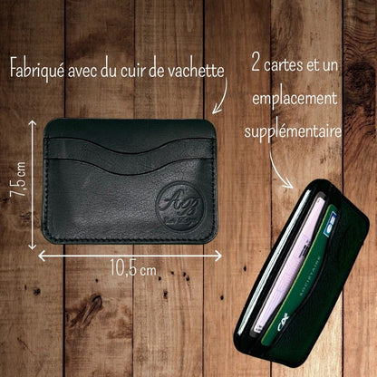 Porte cartes en cuir avec emplacement supplémentaire