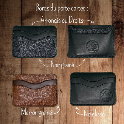 Porte cartes en cuir avec emplacement supplémentaire