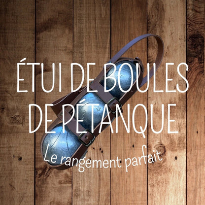 Étui de boules de pétanque en lanières de cuir